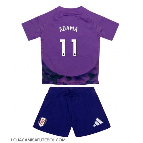 Camisa de Futebol Fulham Adama Traore #11 Equipamento Alternativo Infantil 2024-25 Manga Curta (+ Calças curtas)